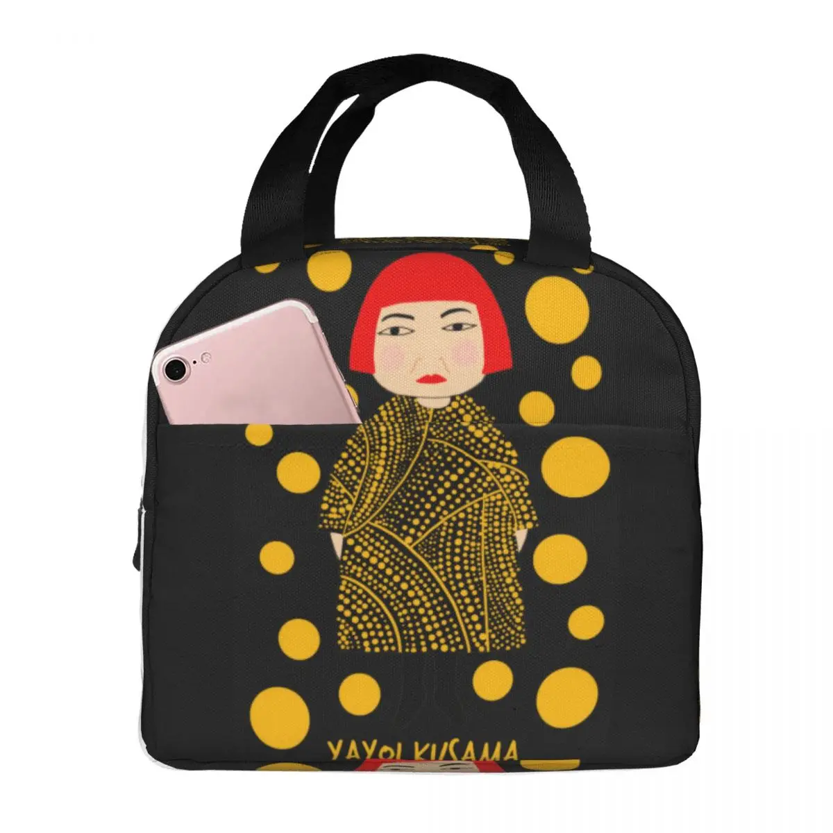 Yayoi Kusama Inspired And Her Little Pumpkin Insulated Lunch Tote Bag for Women Portable Cooler Thermal Bento Box School Travel