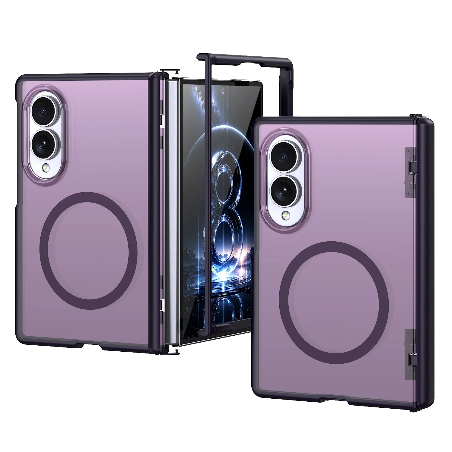 Matte Translucent Magnetic Wireless Charging Phone Case for Samsung Galaxy Z Fold 8 Ultra Fold 8 7 Shockproof Protection Cover