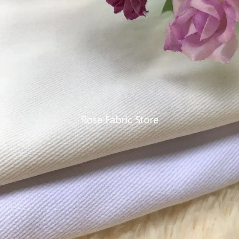 

1 Meter 100% Cotton White Jeans For Sewing Jackets Pants DIY Garment Materials Soft Twill Eco Friendly Tissus Fabrics Vestidos