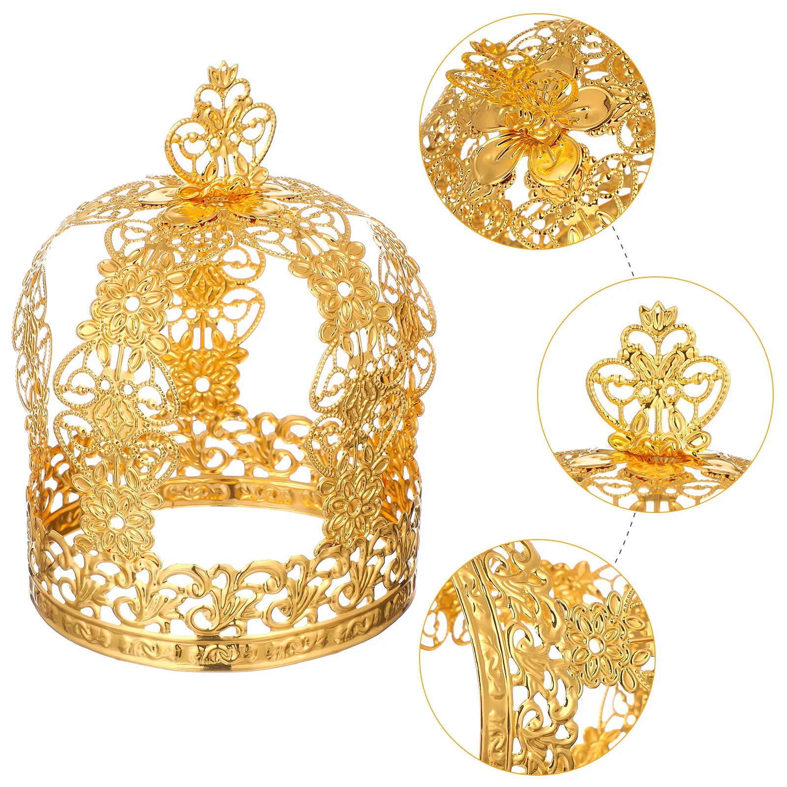 

1pc Elegant Crown Cake Toppers Silver Color Premium Material Birthday Decorations Dessert Picks for Parties Weddings