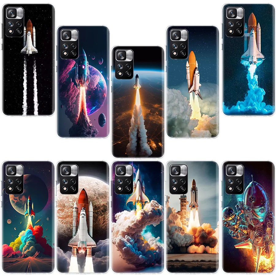 Space Shuttle Navigation Phone Case For Xiaomi Redmi Note 12 Plus 12S 10 11 Pro 4G 5G 9T 9S 8T 10S 11T 11S 11E 9 8 7 6 5 5A Coqu