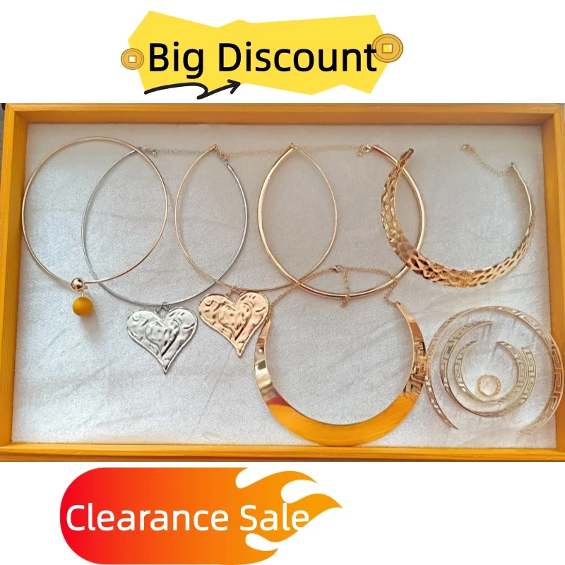 Clearance Sale Minimalist Metal Collar Necklace Personality Exaggerated Smooth Surface Choker Accessories For Women