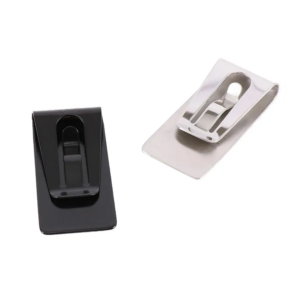 Clip de Metal de acero inoxidable para tarjetas de visita, portatarjetas de identificación, portatarjetas de efectivo, Clip hueco, portátil, Unisex