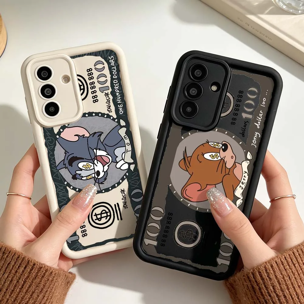Anime T-Toms J-Jerrys Dark For Samsung A25 A26 A33 A57 A35 A36 A37 A51 A52 A53 A54 A55 A57 A72 A73 5G Eye Ladder Phone Case