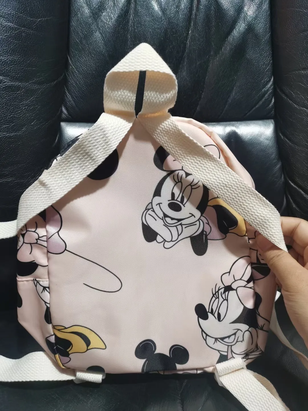 MINISO Disney-mochila de dibujos animados para niños, morral escolar con estampado de Minnie Mouse, morral para niñas