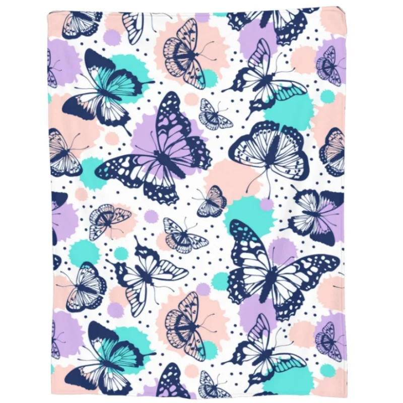 بطانية الفراشة، بطانية مريحة وخفيفة الوزن مطبوعة على شكل فراشة من القطيفة، هدية رائعة للأطفال والنساء