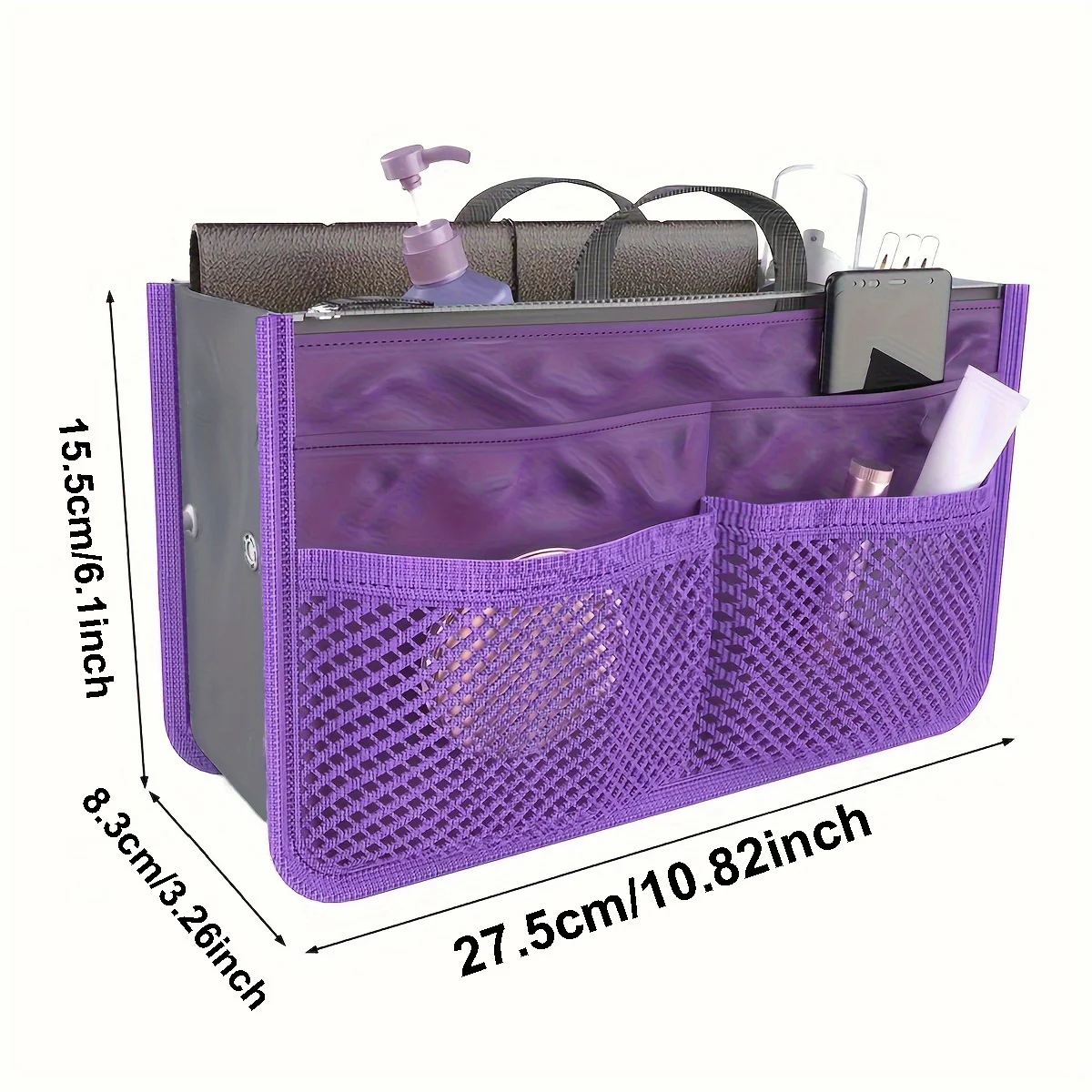 Multifunctional Bi-fold Storage Bag Double Zipper Large Capacity Storage Arrangement Makeup Toiletries Large Classification Bag image 6