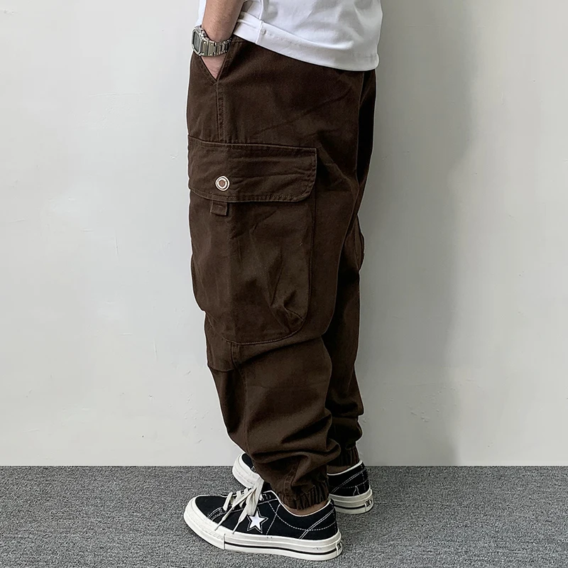 High Quality Long Staple Cotton Twill Multi-Process Cargo Pants Streetwear Khaki Work Pants For Men Harajuku Tactical Joggers - Image 2