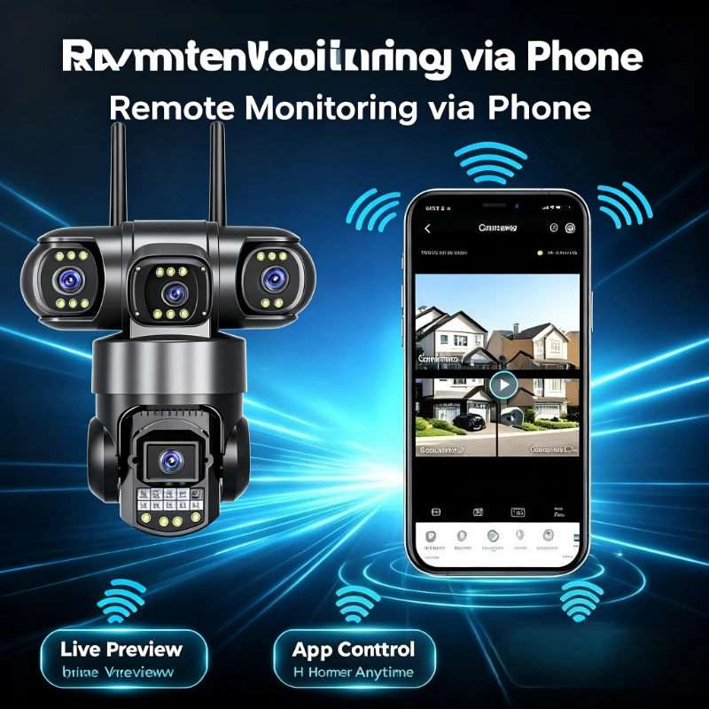 1. Tri‑Lens 4G Surveillance Cam, 360° Rotatable Monitoring For Farmyard Outdoor Remote Observation