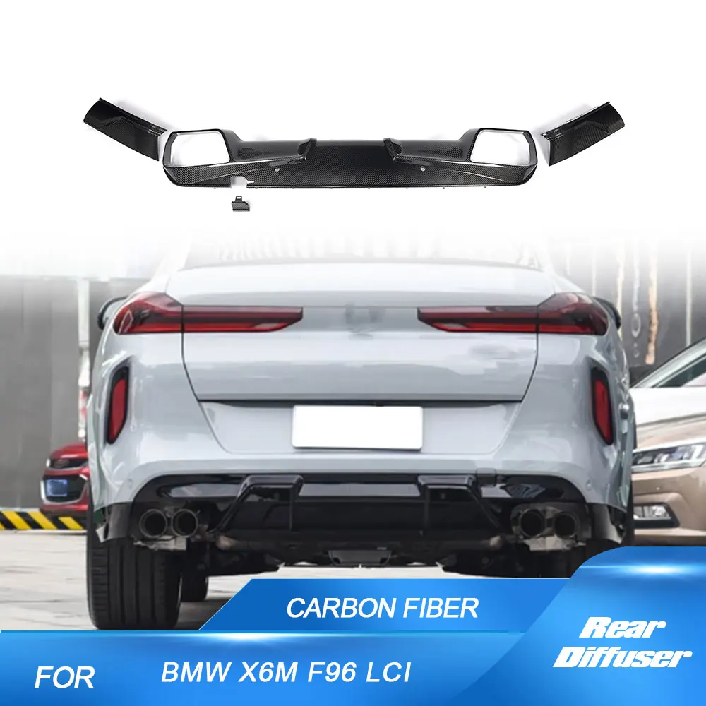 

Сухой карбоновый задний бампер, диффузор, спойлер для BMW X6M F96 LCI 2023 2024, задний диффузор, фартук, разветвители, 4 шт.