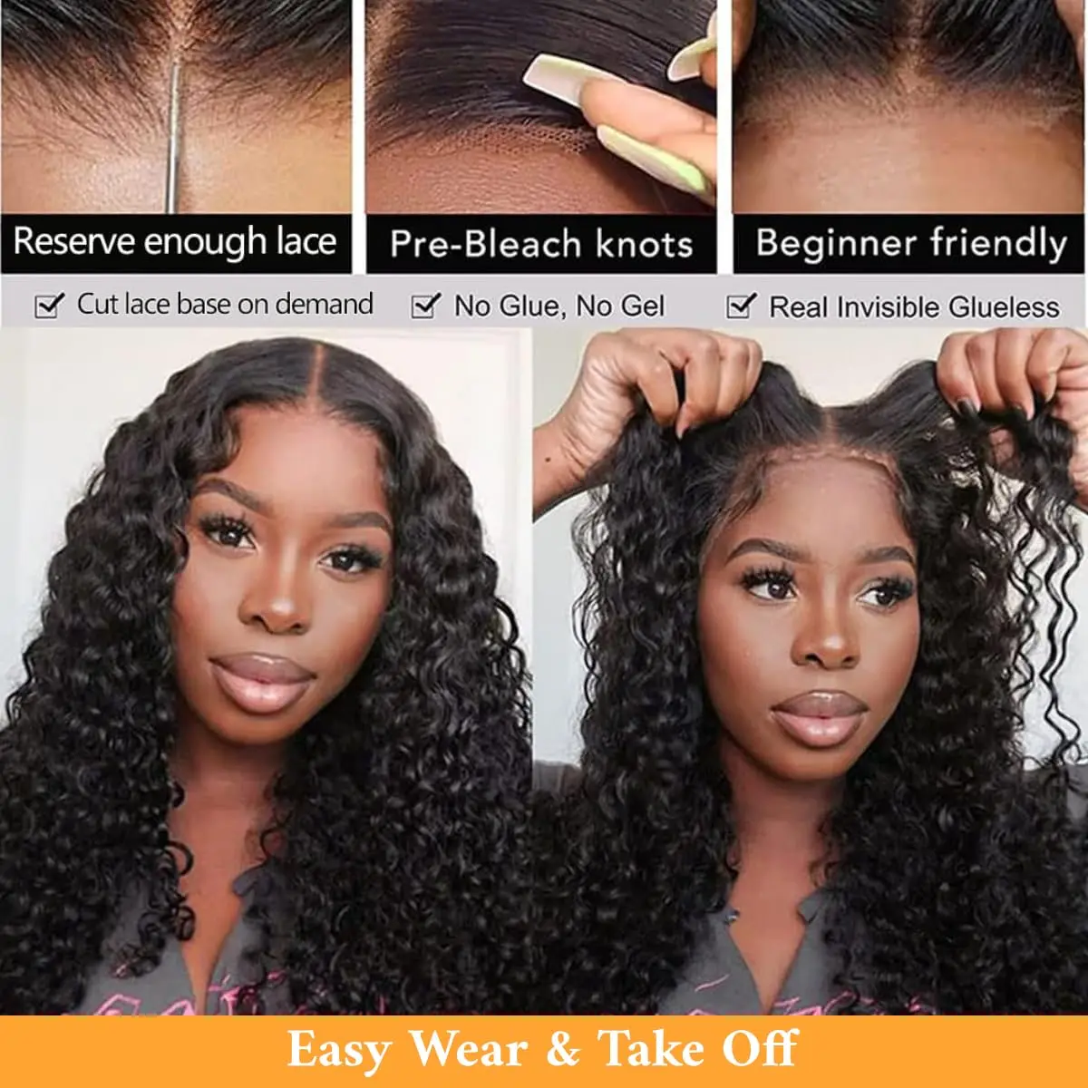 شعر مستعار بدون صمغ موجة المياه 5x5 قبل قطع HD الدانتيل إغلاق الباروكات شعر الإنسان ارتداء والذهاب قبل قطعها للمبتدئين موجة عميقة شعر مستعار الدانتيل #3