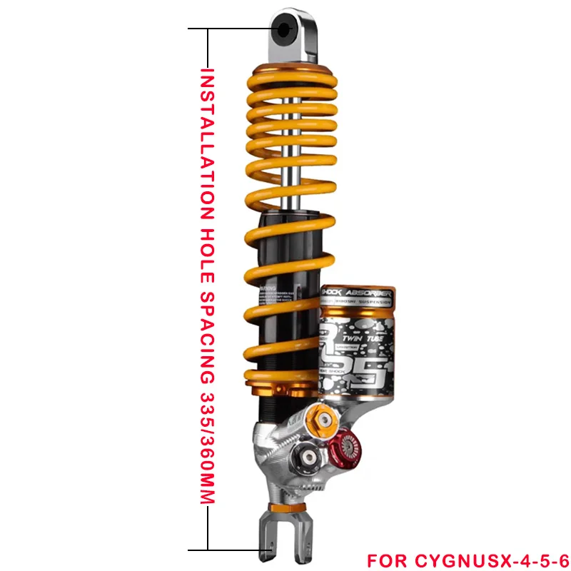 RS5 Rear Shock Absorber for Yamaha CygnusX Nitrogen Cylinder Damping Straight up Suspension Condition Shocks Motorcycle