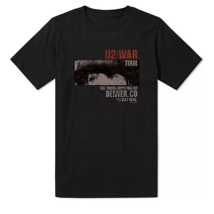

U2 Rock Band Rock Punk American Street Men's Pure Cotton Short-sleeved T-shirt Summer