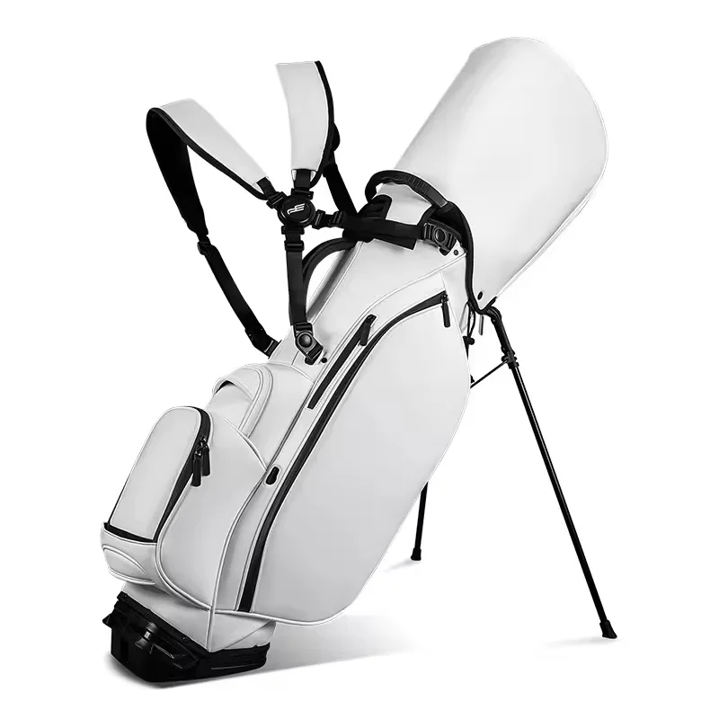 2025 new golf standing bag and standing lightweight golf bag men's multi-functional PU leather golf rack bag