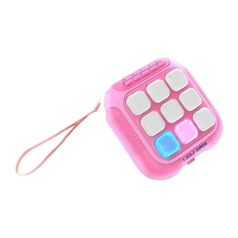 Handheld Light-Up Push Game Toy with Nine Buttons, Portable Reaction Play for Kids, Indoor Travel and Family Use A2UB