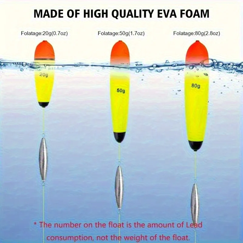 2025 New High Sensitivity Sea Fishing Float - EVA Material, Multi-Color Options (Red/Yellow/Blue/Green/Orange)