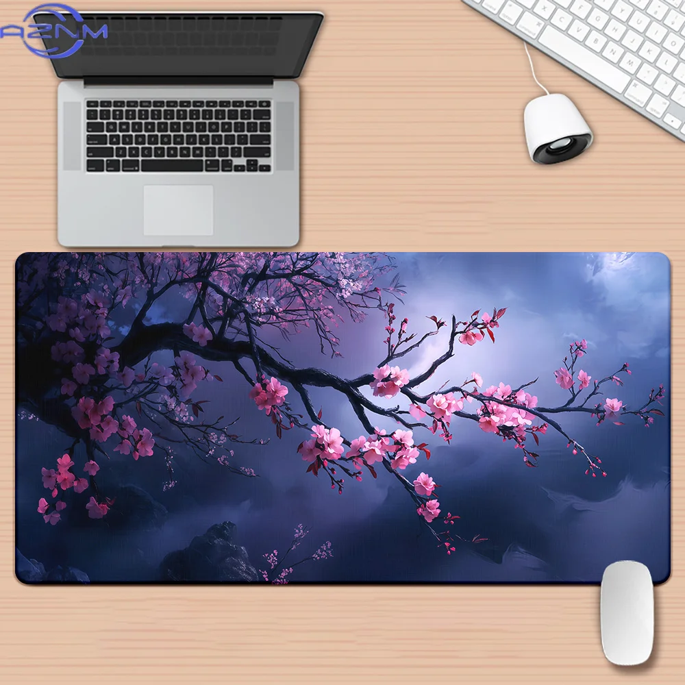 1pc Plum Blossom HD Printed Pad for Desk, Multi Functional XXL Mousepad, Keyboard Gaming Mouse Mats, Office Computer PC Gamer De