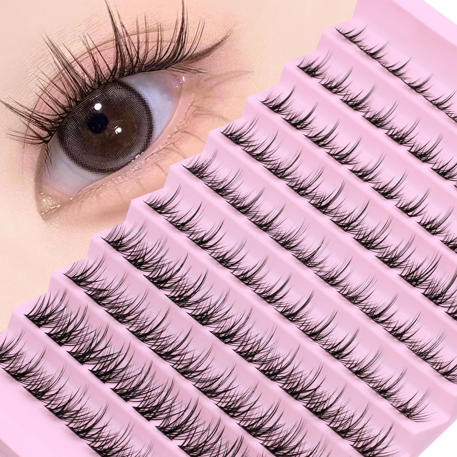 10Rows Manga Eyeslashes Extension Personal Professional Individual Cluster Grafting Wholesale lash Large Capacity Elf Makeup