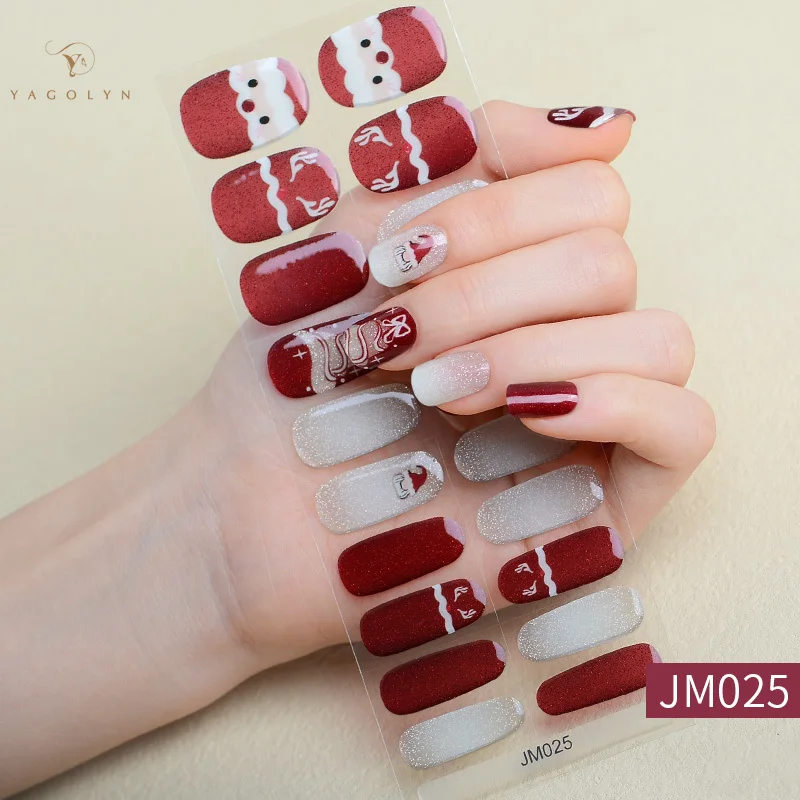 20 Tips Semi-Cured Gel Nail Strips Stickers Semi-Gebakken Pers Op Nagels Stickers Volledige Cover Uv Led Lamp Voor Nagels Nodig Nagel Bedels