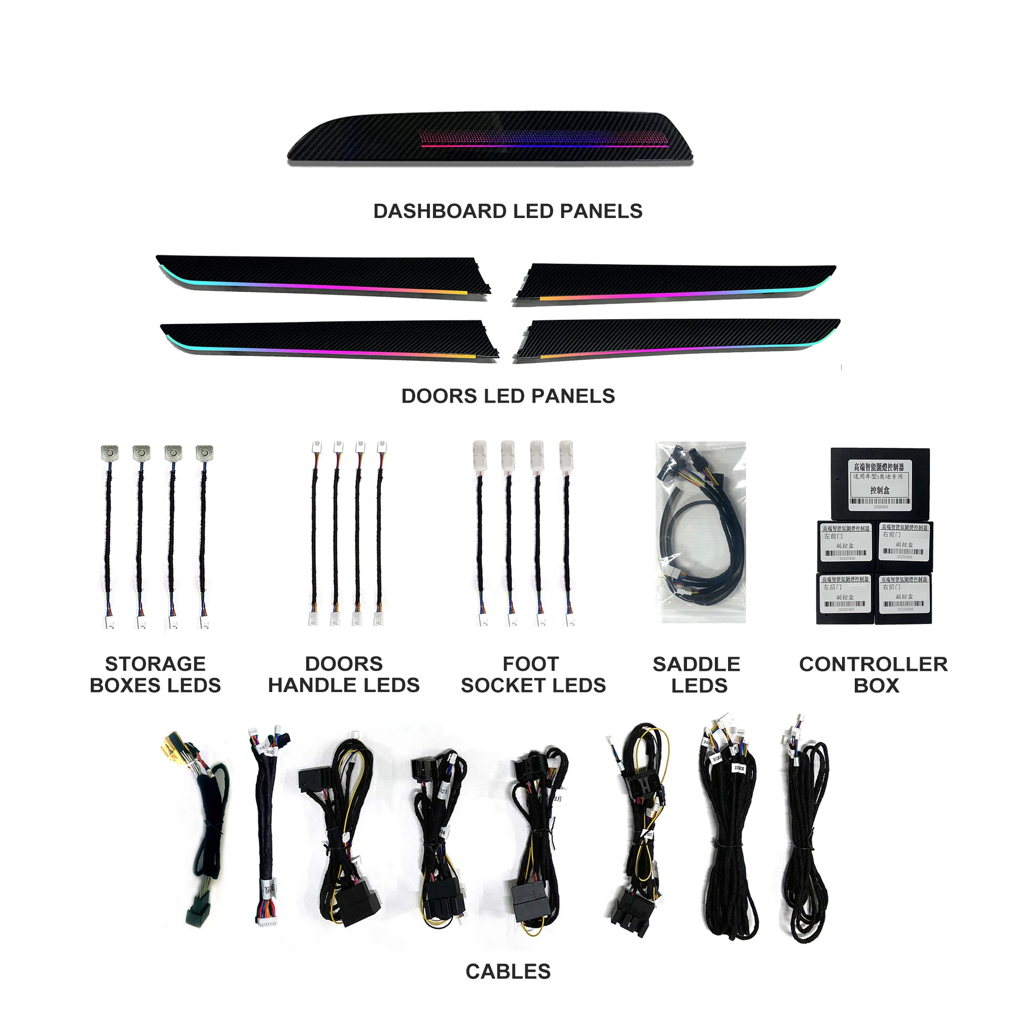 

Voyeego Car Ambient Light Factory Price Good Quality Hot Selling Ambient Light For Audi A4 Carbon Fiber Pattern
