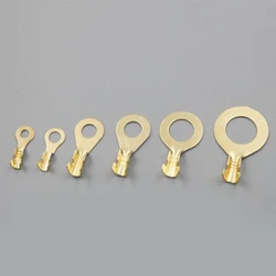 150pcs M3 M4 M5 M6 M8 M10 Ring Lugs Ring Eyes Copper Crimp Terminals Cable Lug Wire Connector Non-insulated Assortment Kit
