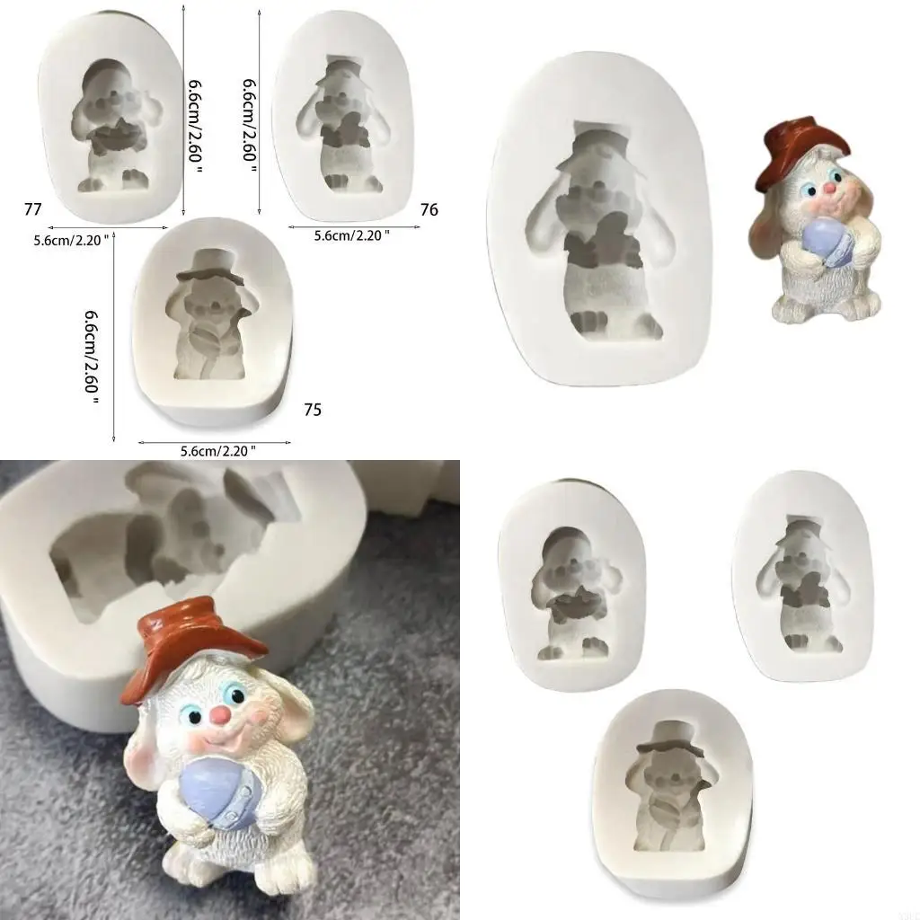 

Dessert Molds Mousse Moulds Cartoon Bunny Shaped Chocolate Molds Cake Decorating X3UC