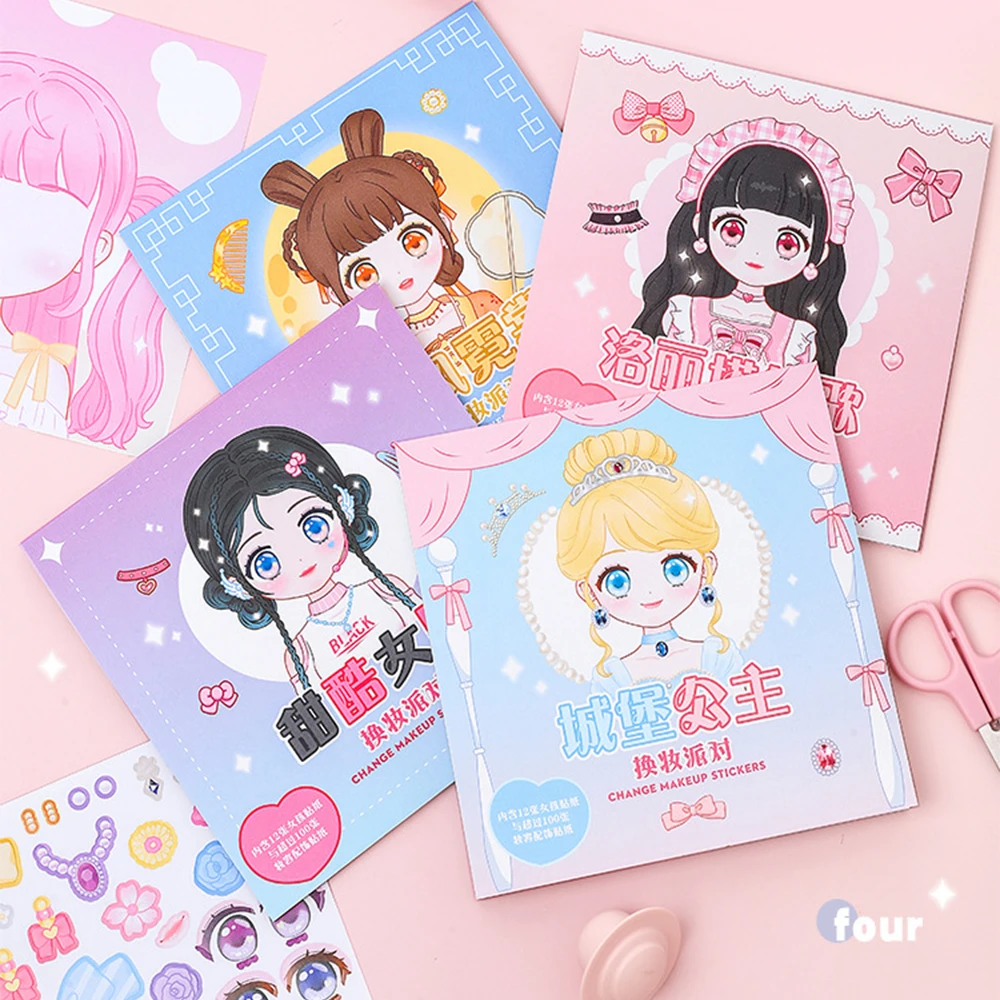 1set Reusable Puzzle Stickers, Cartoon Princess Make-a-Face, Creative Handicraft Stickers for DIY Play & Party Activities - view 5