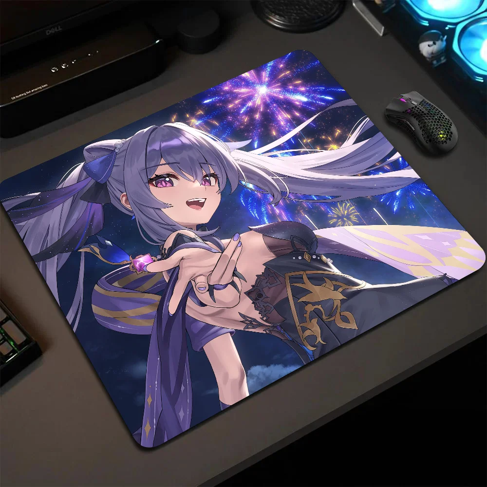 

Keqing Genshin Impact Mousepad Small LockEdge Mouse Pad For Gamers Computer Desk Pad Anti-slip Rubber