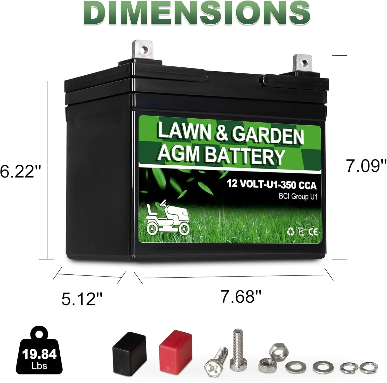 Lawn Garden Agm Bat… - image