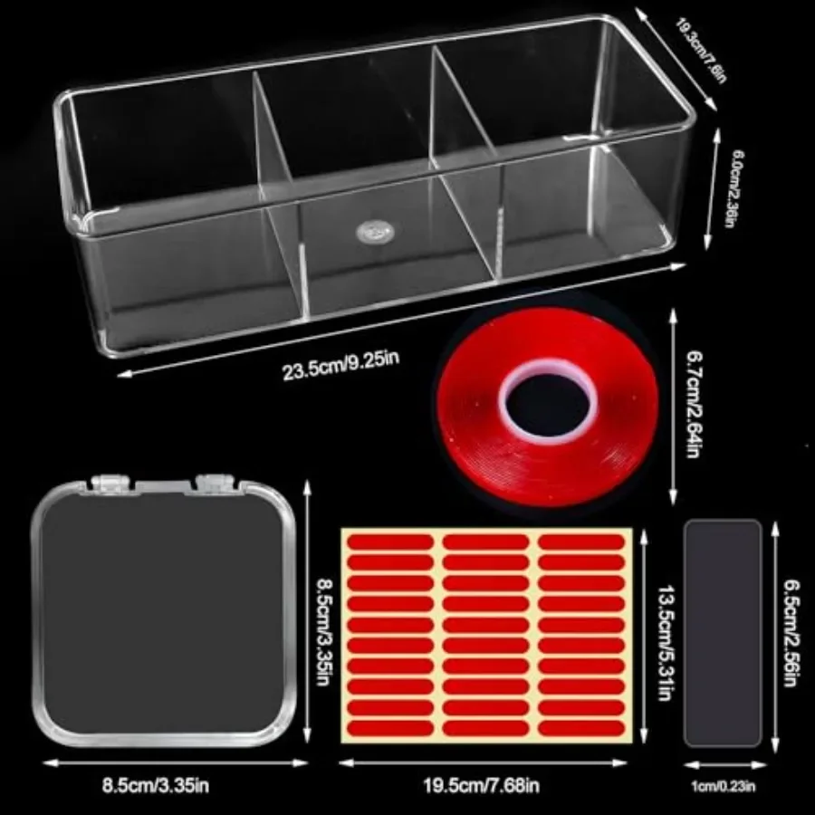 Grande dijit imprensa na caixa de embalagem de unhas com fita dupla face adesiva dupla e varas de exibição de unhas para exibição de armazenamento de unhas o