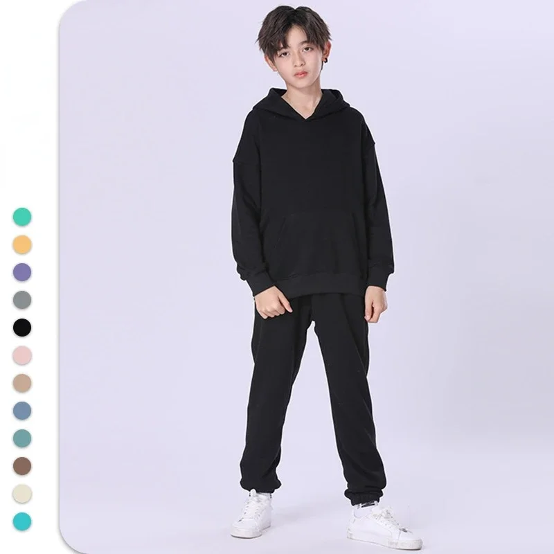 مدرسة المراهقين بنين ملابس رياضية ربيع الخريف عارضة القطن هوديس Sweatpants 2PC الفتيات الملابس مجموعة طويلة الأكمام الاطفال رياضية #6
