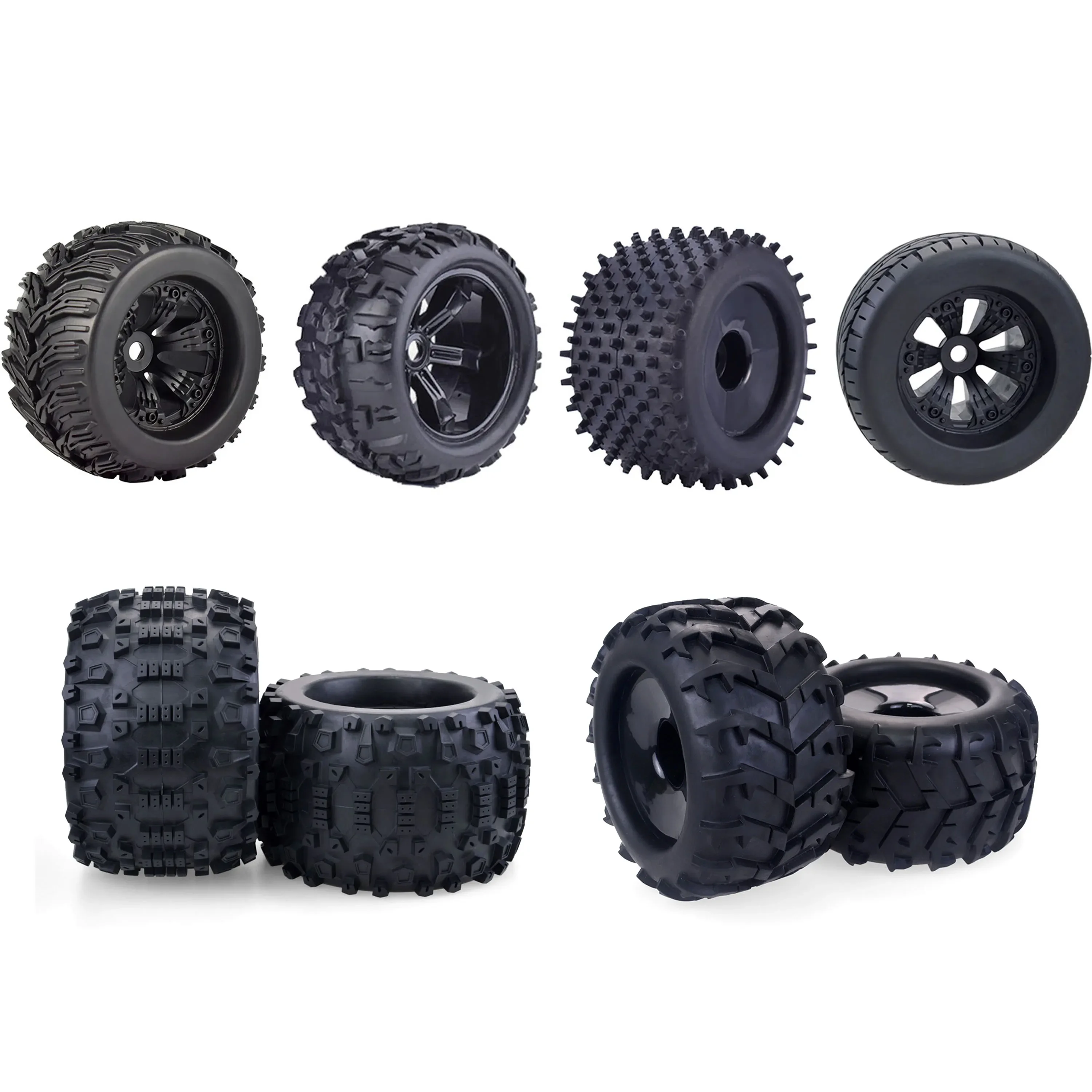 4 pièces 17mm Hex 1/8 RC Monster Truck roue moyeu jante pneu en caoutchouc pour voiture RC Redcat HPI Kyosho Hobao Hongnor équipe Losi GM DHK