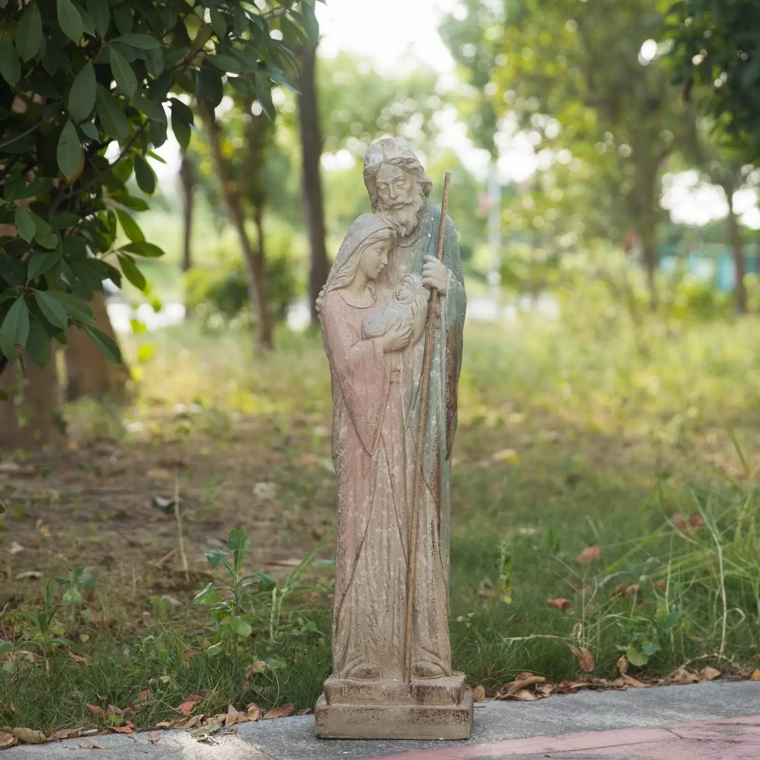 

Holy Family Garden Statue Catholic Outdoor Sculpture Sacred St Joseph Virgin Mary Religious Saint Mother God Yard Lawn Patio Pai