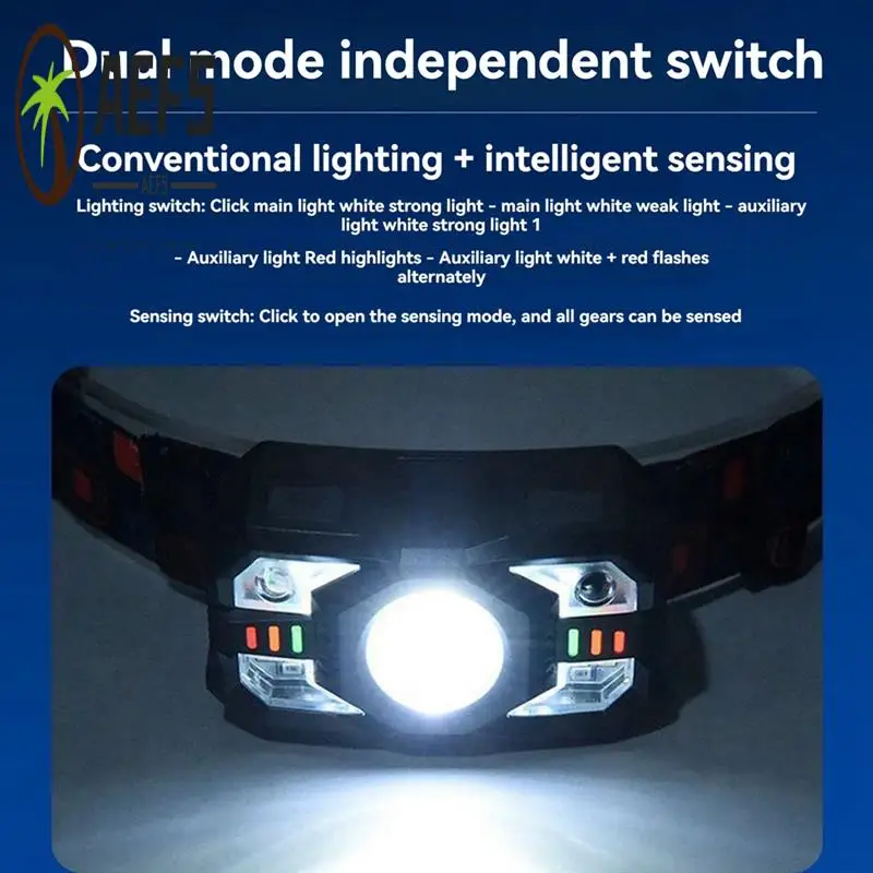 

AEF5-сильная светочувствительная фара, красный и белый боковой фонарь, долговечная фара для ночной рыбалки, уличная фара