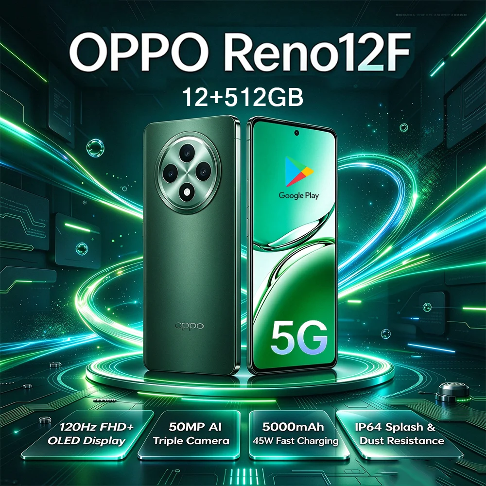 Oppo 2026 NEW OPPO Reno12F 5G LTE Unlocked Phone | 12GB+512GB, 6.67" 120Hz 50MP AI Cam, 5000mAh Battery Dual SIM Smartphone - Aliexpress Deal