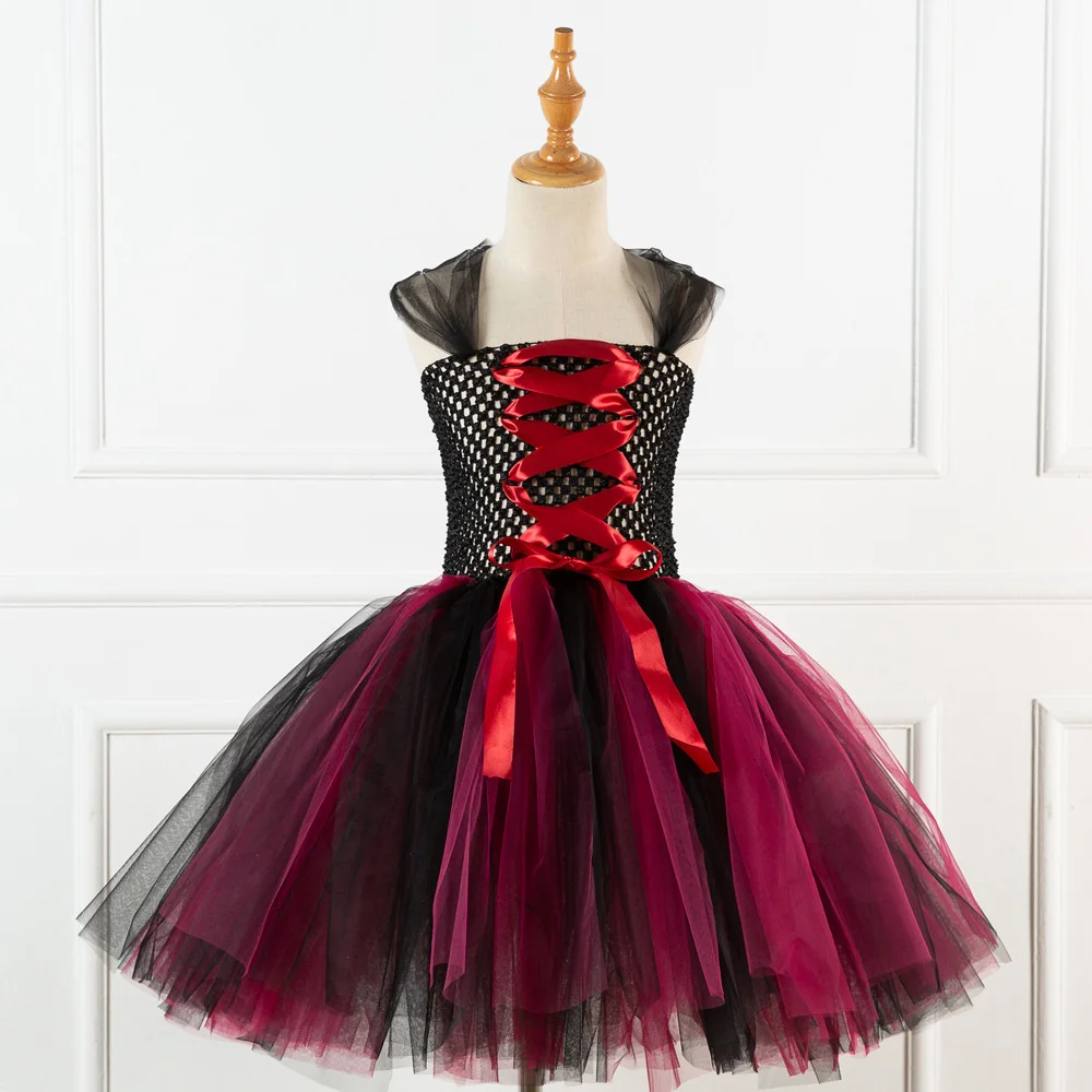 Halloween-Hexenkostüm für Mädchen, flauschiges Tutu-Kleid für Kleinkinder, Kinderparty- und Tanzkleidung für Mädchen. – Detail 4
