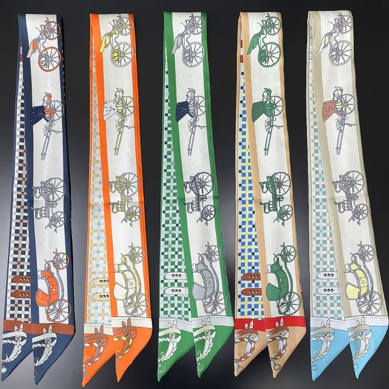 

Классическая тыквенная карета, саржевая шелковая лента, шелковый шарф, сумка с ручкой, сумка, ленточный шарф, женский шарф для девочек, украшение для волос на запястье