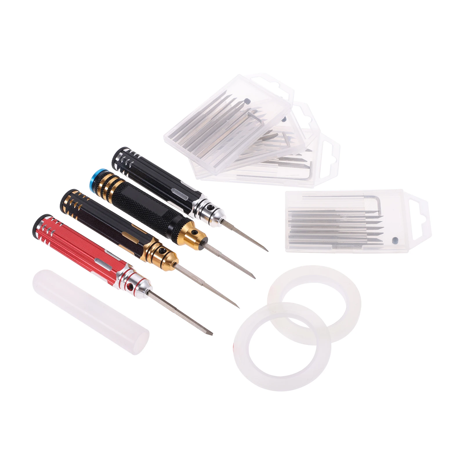 7 Blades 0.1/0.2/0.4/0.6/0.8/1.0/2.0mm Model Scriber Chisel Scribing Tool with Cap & 2 Scribing Tap 3mmx20m 6mm X 20m and Wrench