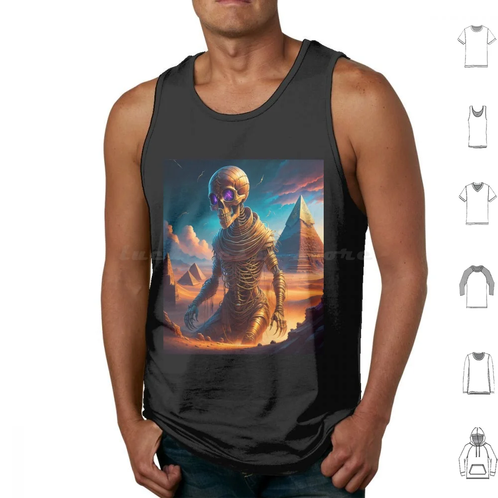 Colossal Enigma : The Towering Giant Mummy In Plain View Tank Tops Vest Sleeveless Mummy The Mummy Returns Horror Egypt Busts