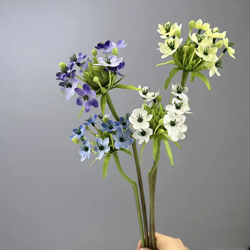 Simulation Flowers Room Interior and Exterior Decorative Silk Velvet Green Plant Florist Artificial Blue White Velvets Flower