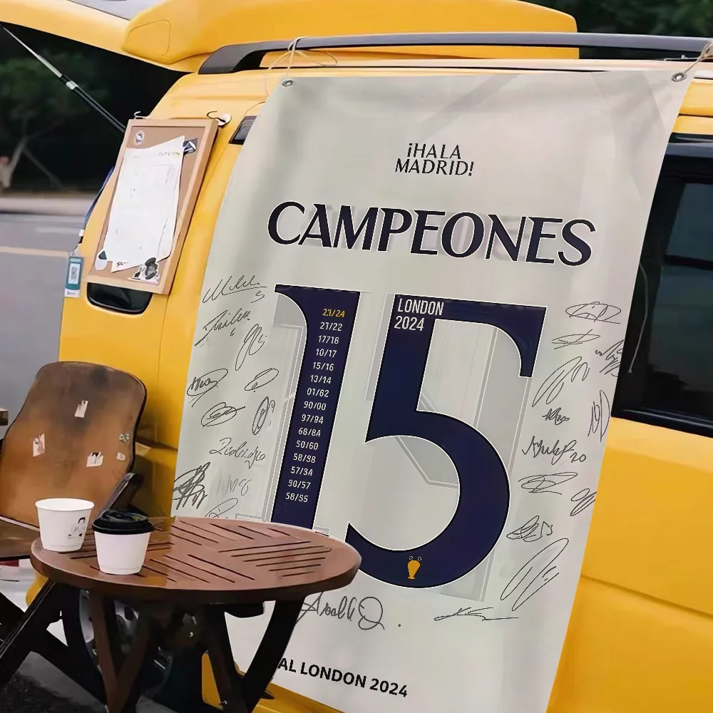 M-madrid bandeira sala de estar parede clube pendurado casa dormitório decoração arte garagem bar decoração ao vivo banner futebol