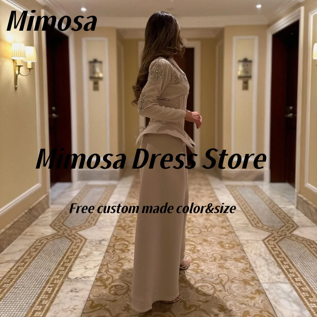 ميموزا التلبيب الخامس الرقبة الديكور بانت الدعاوى المرأة السعودية مساء حفلة طويلة الأكمام الدانتيل يصل الكورسيهات فساتين لحضور الحفلات الموسيقية حسب الطلب #2