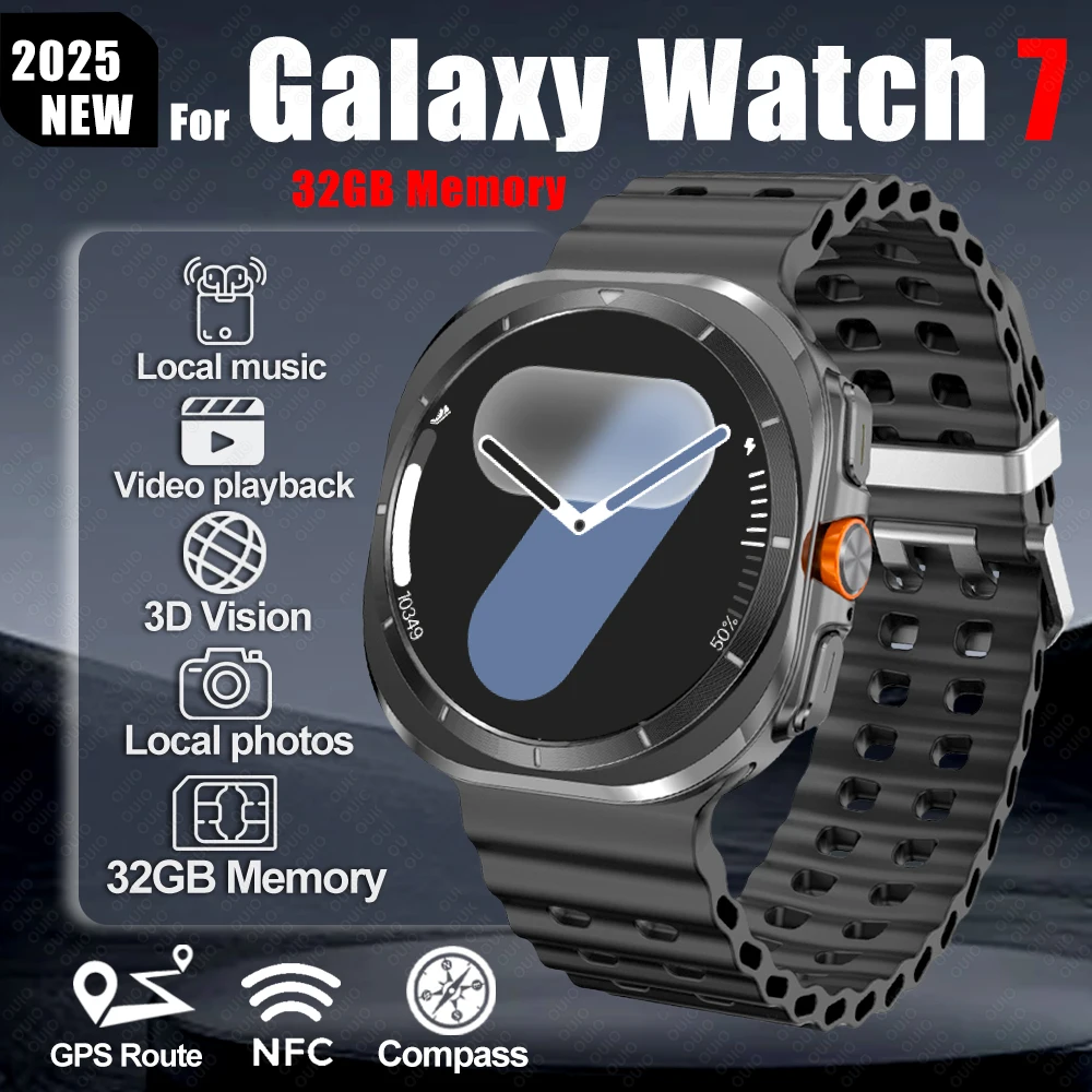 

New For Samsung Galaxy Watch 7 Ultra Smart Watch Men 32GB Memory GPS NFC 1.5"HD AMOLED Screen Fitness Tracker Health Smart Watch