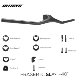 NO logo New Style Full Carbon Fibre FRASER IC SL WC 740MM -40° Integrated MTB Handlebar Black Matte,70-100mm