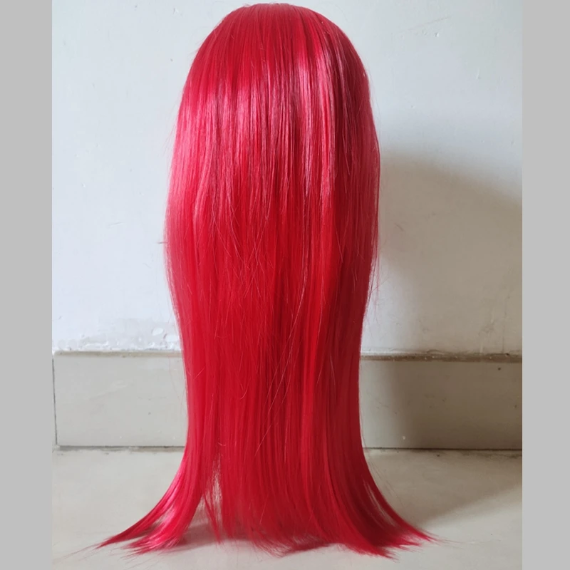 Cappuccio per parrucca lungo rosso per bambini copricapo per bambini copricapo per bambini copricapo per bambina Anime accessori per capelli per