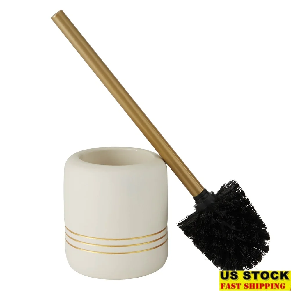 

Керамический держатель для туалетной щетки с крышкой для защиты от капель, насадка для щетки на 360 градусов, элегантный дизайн, вентилируемое хранилище для уборки ванной комнаты