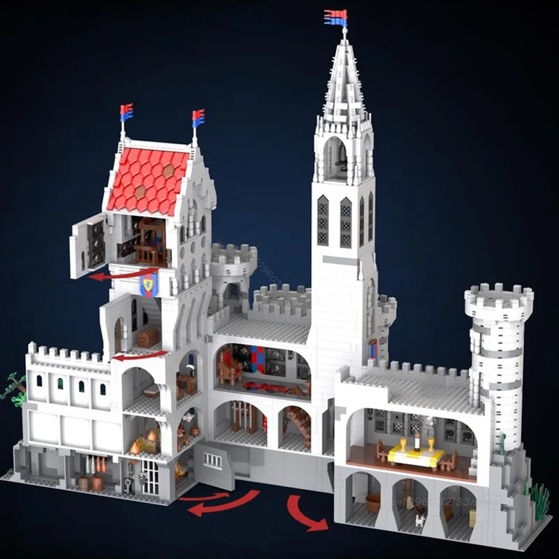 

Средневековый замок MOC, строительные блоки на заказ, пазлы, замок короля - модель короля возвращается, сделай сам, образование, детские игрушки для подарков