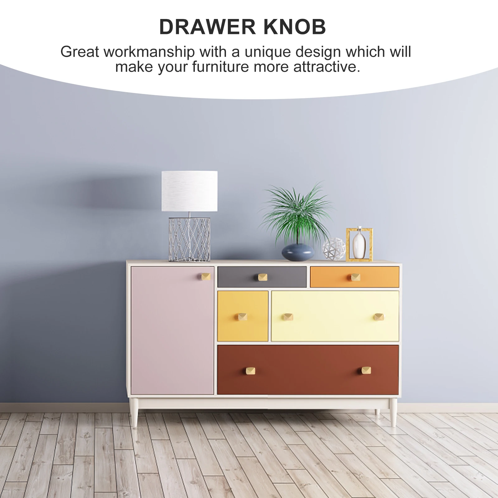 

2Pcs Brass Handle Drawer Knob Cabinet Pull Long Lasting Unique Design Home Improvement Cabinet Handle Drawer Knob