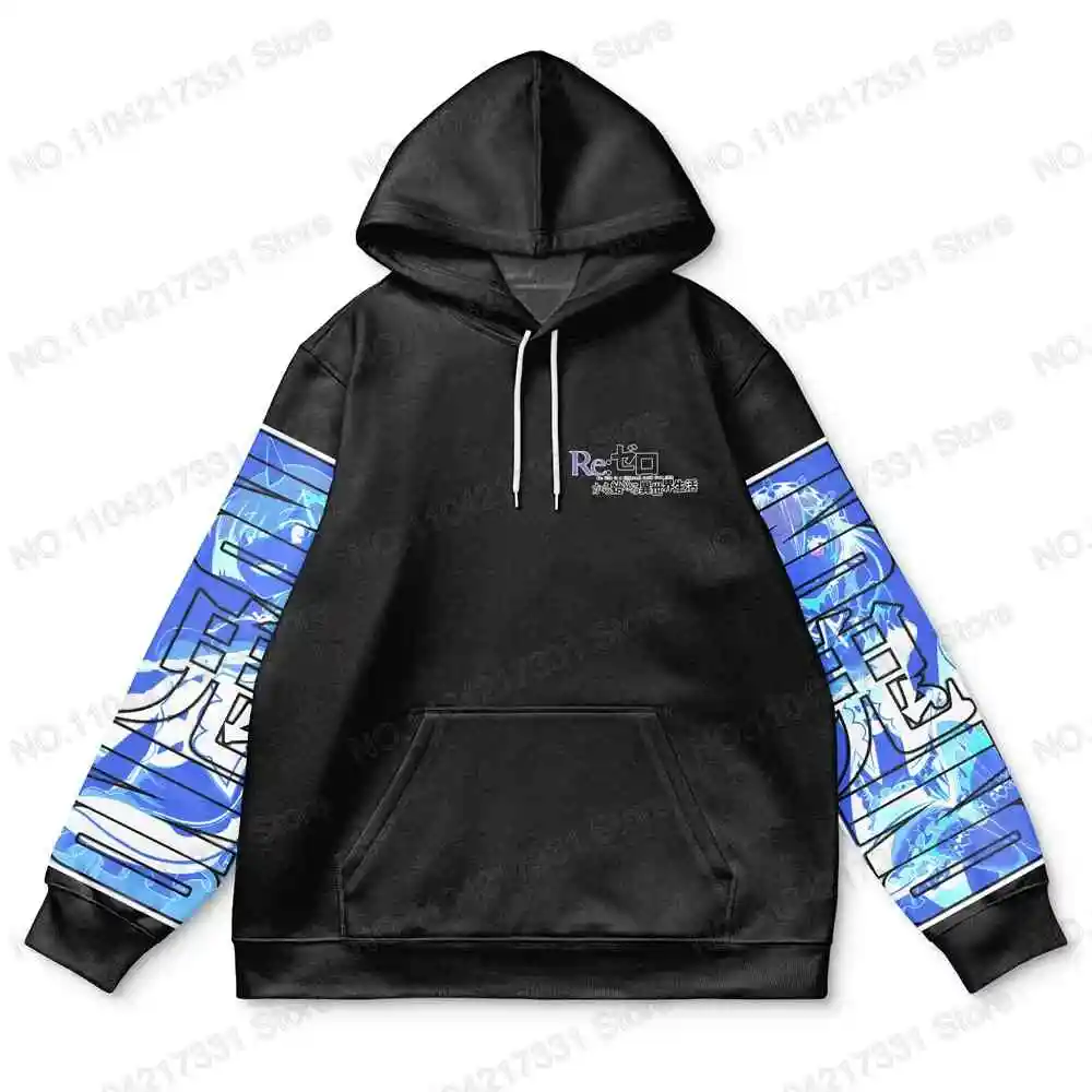 Tracksuit ReZero Hip Hop Fashion Streetwear Y2K Harajuku Pop Anime Print Hoodie Men's Punk Casual Colorful Sweatshirt