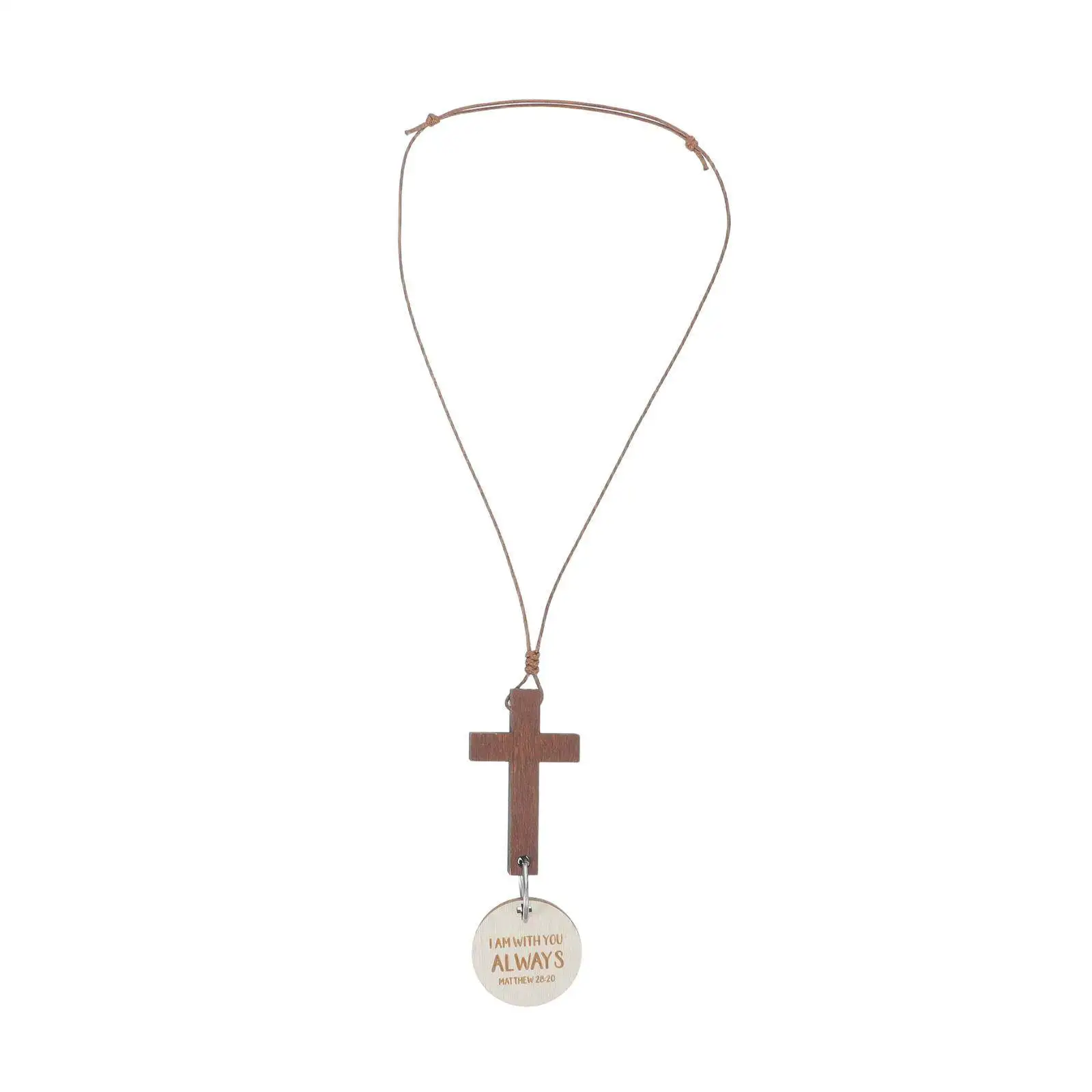 Cross Hanging Ornament for Car Mirror Wooden Pendant Universal Rearview Mirror Charm Christian Car Decor Blessing Auto Interior